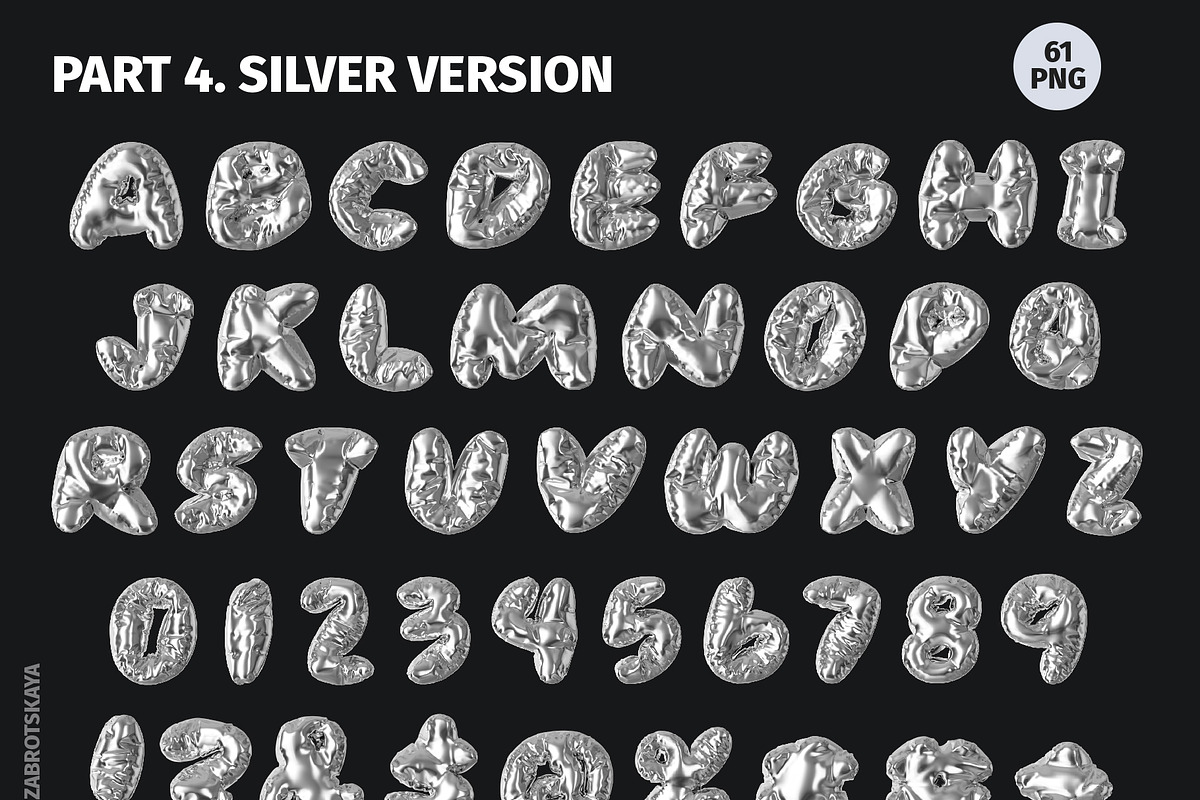 3D Inflated Type - Letters, Numbers, a Graphic by LarysaZabrotskaya