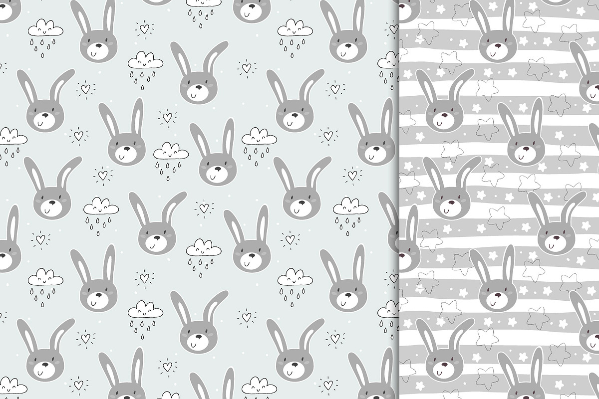 Cute rabbits patterns colection!, a Pattern Graphic by Irene_Boiko_ART (Photo 10 of 21)
