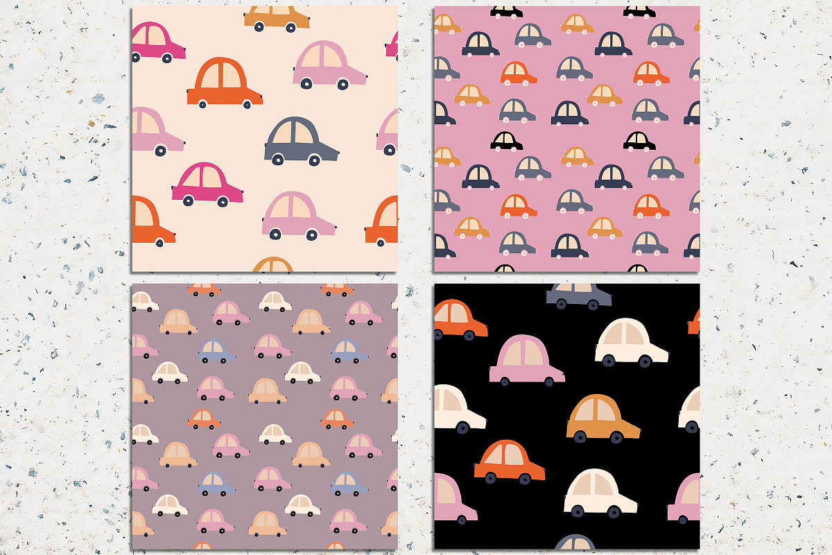 Cute cars digital paper, a Pattern Graphic by Norse Studio (Photo 2 of 3)