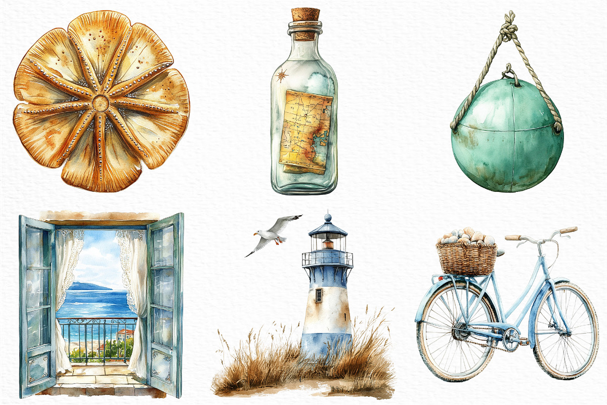 Sea Summer Azura Coast Clipart, an Illustration by Craft Nest (Photo 5 of 6)