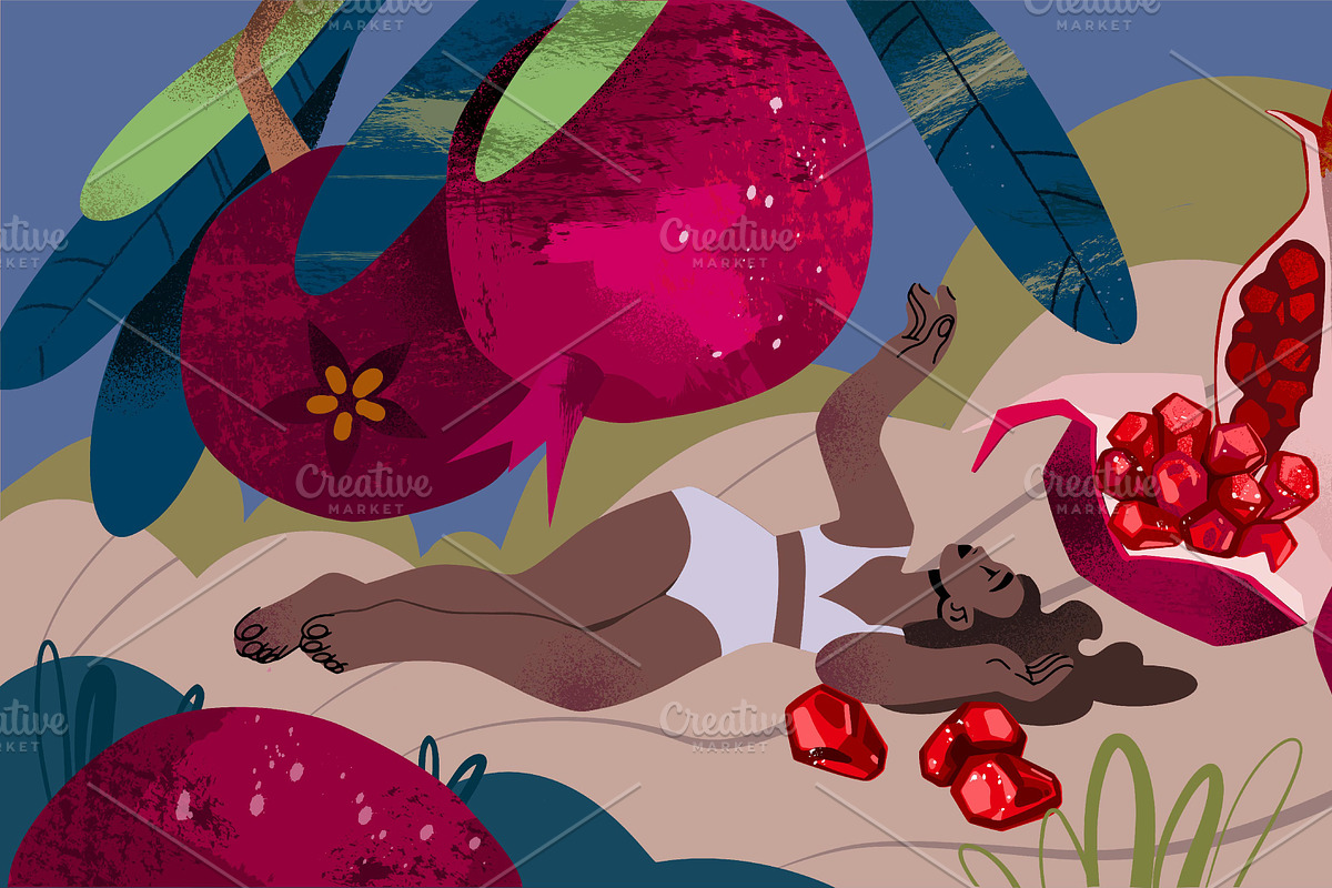 Women&Fruits illustration Collection, a Person Illustration by UnaAnya (Photo 3 of 8)