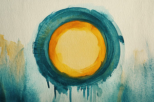 Circular watercolor design featuring, a Photo by Pavel_design