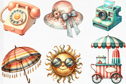 Watercolor Summer Vibe Clipart, an Illustration by Designking (Thumbnail 3 of 4)