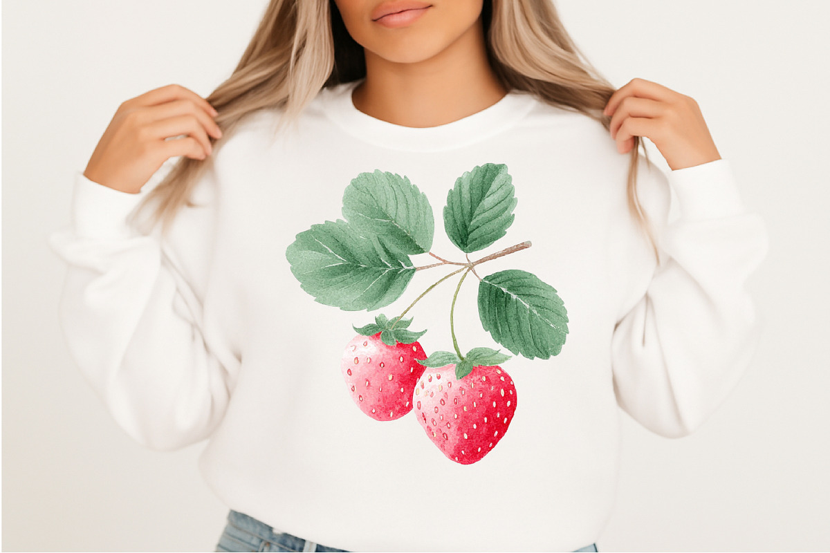 Strawberry Watercolor Clipart Set, an Illustration by Craft Nest (Photo 8 of 11)