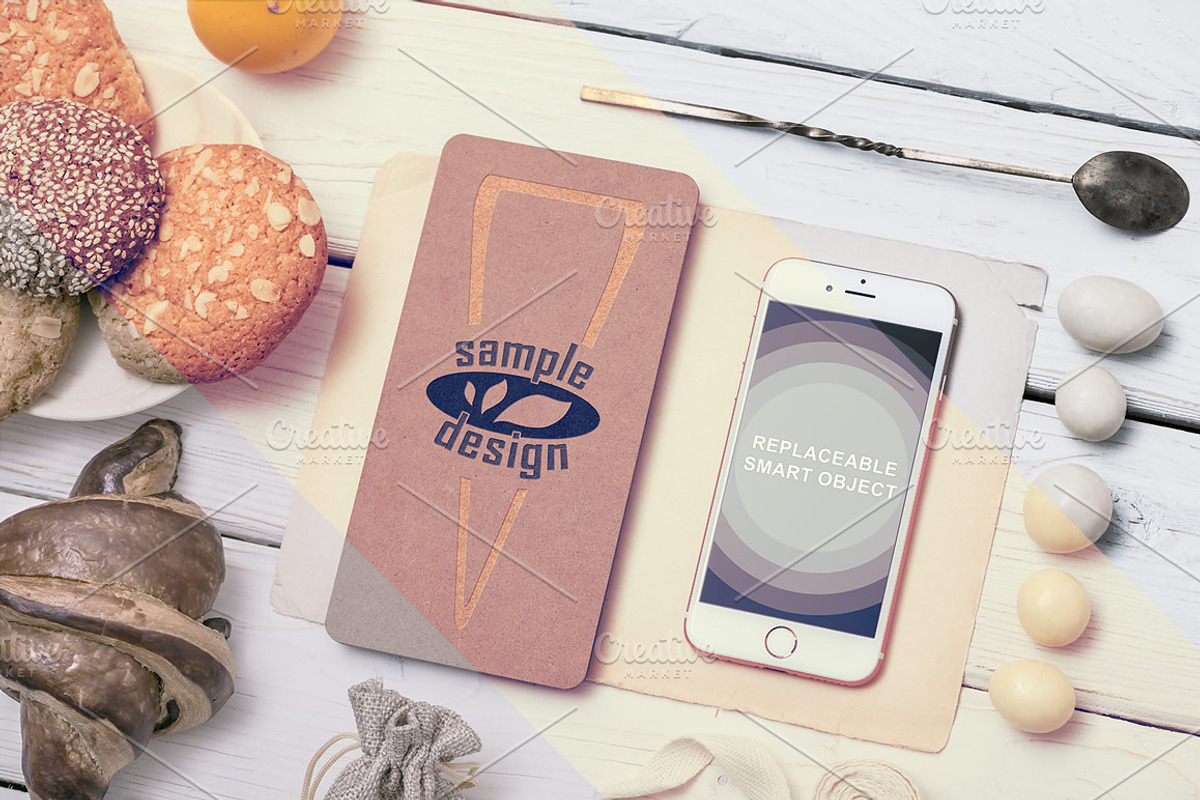 Iphone 6s & Wooden Tag Mockup, an iPhone Mockup by mockupgeek (Photo 2 of 2)