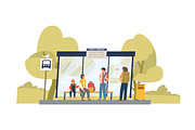People waiting at bus station set, a Person Illustration by Good Studio (Thumbnail 3 of 4)