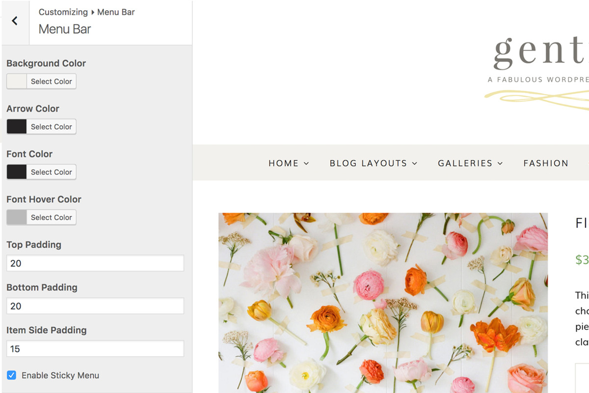 Gentry Feminine WordPress Theme, a WordPress Template by angiemakeswebsites (Photo 3 of 6)