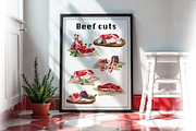 Meat, butcher shop. Watercolor., a Food Illustration by Alena Sid (Thumbnail 5 of 11)