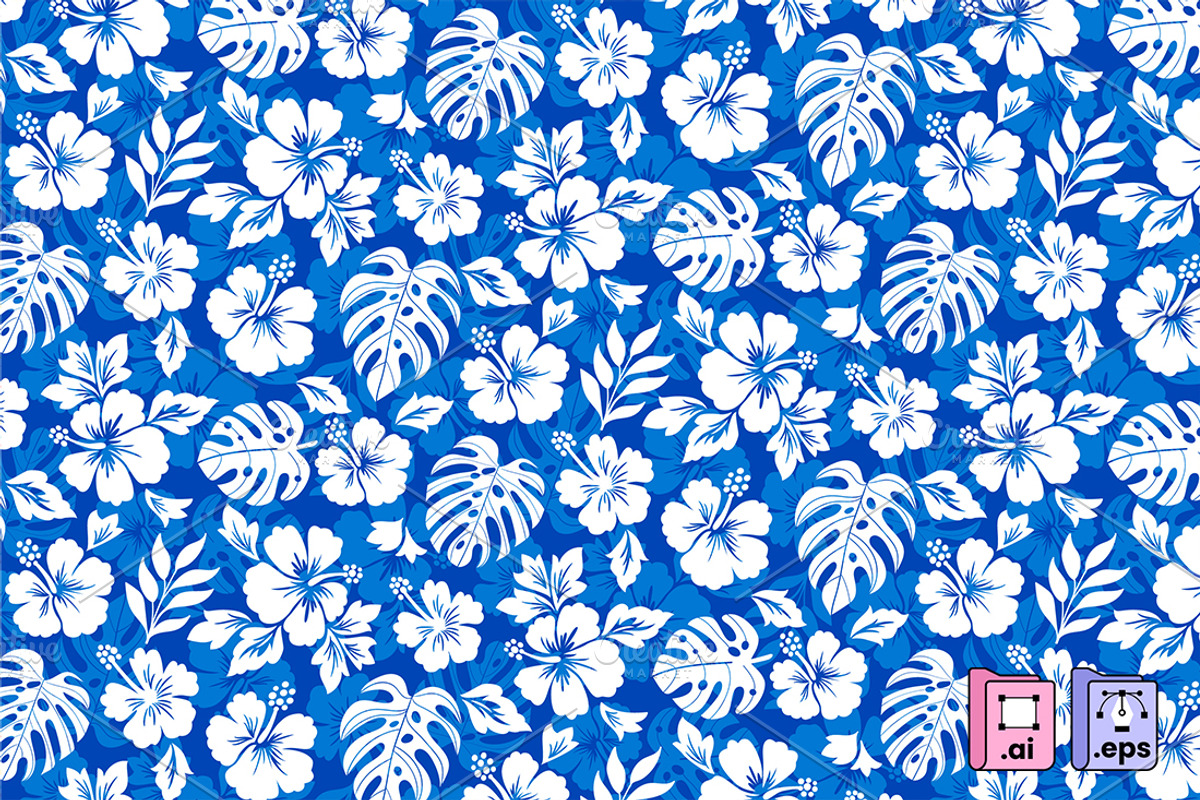Blue Hawaiian Shirt Pattern, a Pattern Graphic by MISS CHATZ (Photo 2 of 3)