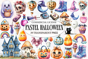 Pastel Halloween Clipart, an Illustration by Designworld