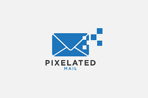 Pixel mail logo template