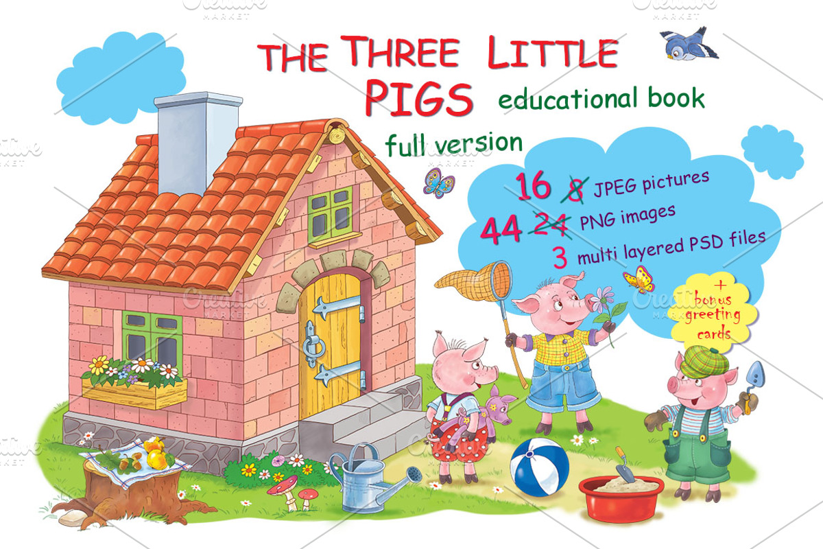The Three Little Pigs bundle, an Animal Illustration by Haso (Photo 1 of 10)
