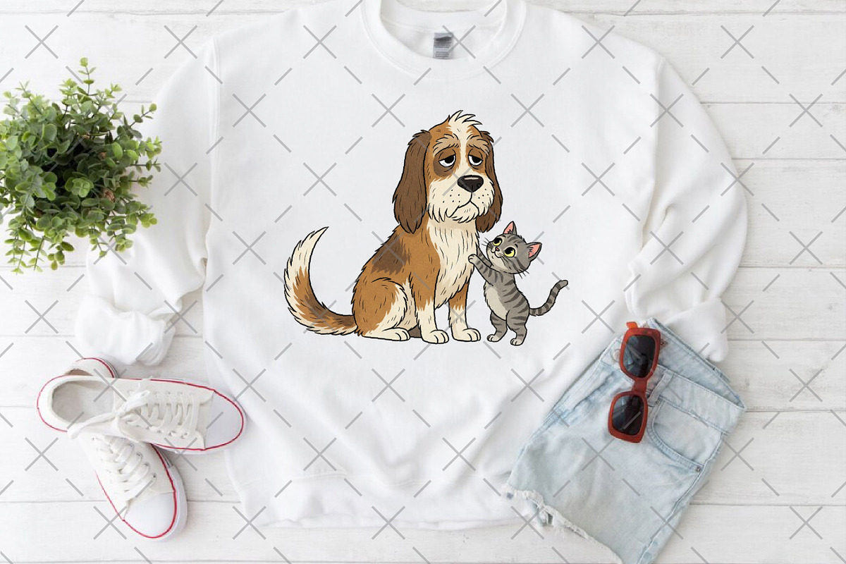 Quirky Dogs with Kittens PNG, an Illustration by Craft Nest (Photo 5 of 6)