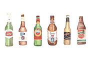 12 WATERCOLOUR BEER BOTTLES, a Food Illustration by MumAndMe (Thumbnail 3 of 3)