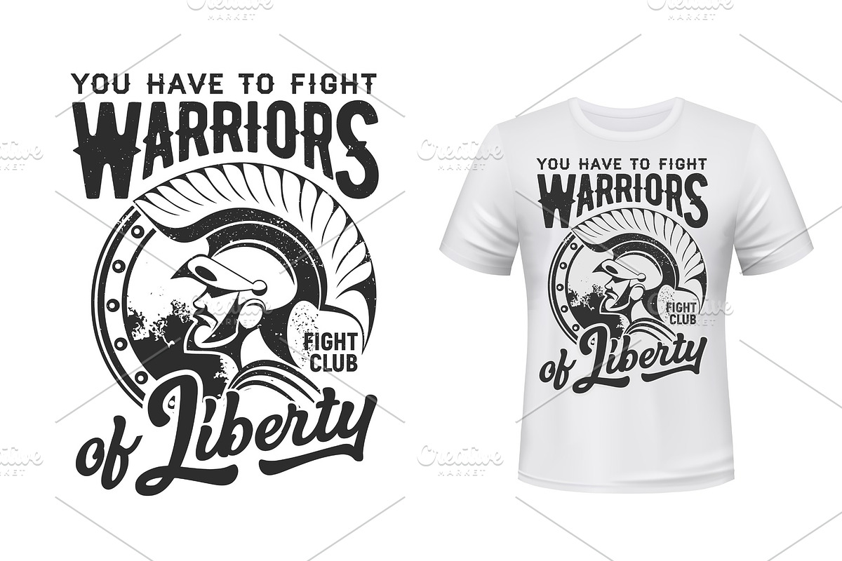 Warrior t-shirt print, an Illustration by Vector Tradition