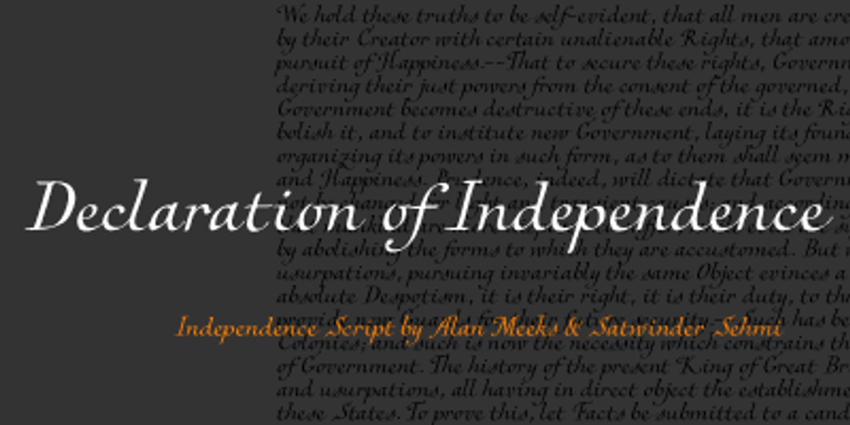 Independence Script, a Script Font by Alan Meeks Collection (Photo 2 of 5)