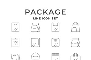 Set line icons of package, an Outline Icon by motorama