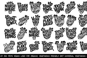 28 svg Vegan log, an Object Graphic by SketchArtStudio