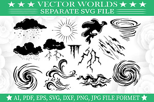 Weather Flat SVG, Weather Flat SVG