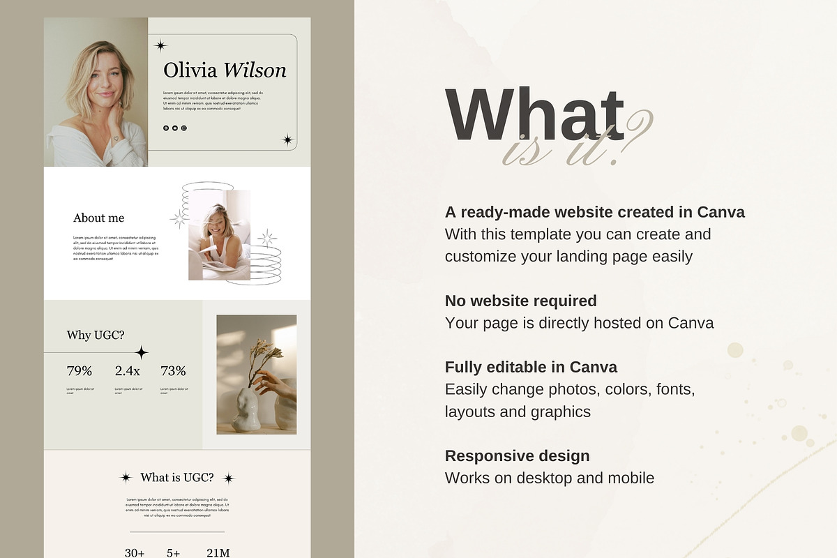 Creative Coaching Website Canva, a Landing Page Template by ElladesignCo (Photo 3 of 7)