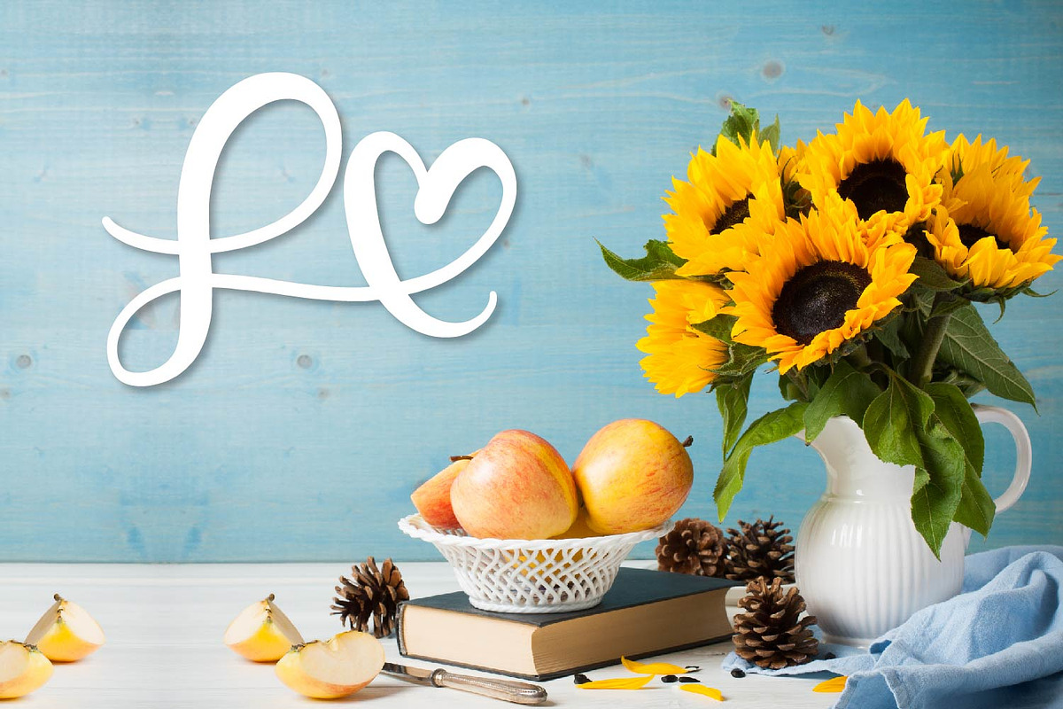 Heart Monogram Font - Hand Lettered preview 6