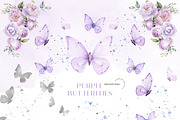 Purple Butterfly With Flower Clipart, an Illustration by Sunflower Day Love (Thumbnail 1 of 4)