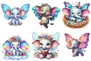 Cute Baby Elephants with Wings PNG, an Illustration by Pixels.Craft (Thumbnail 4 of 6)