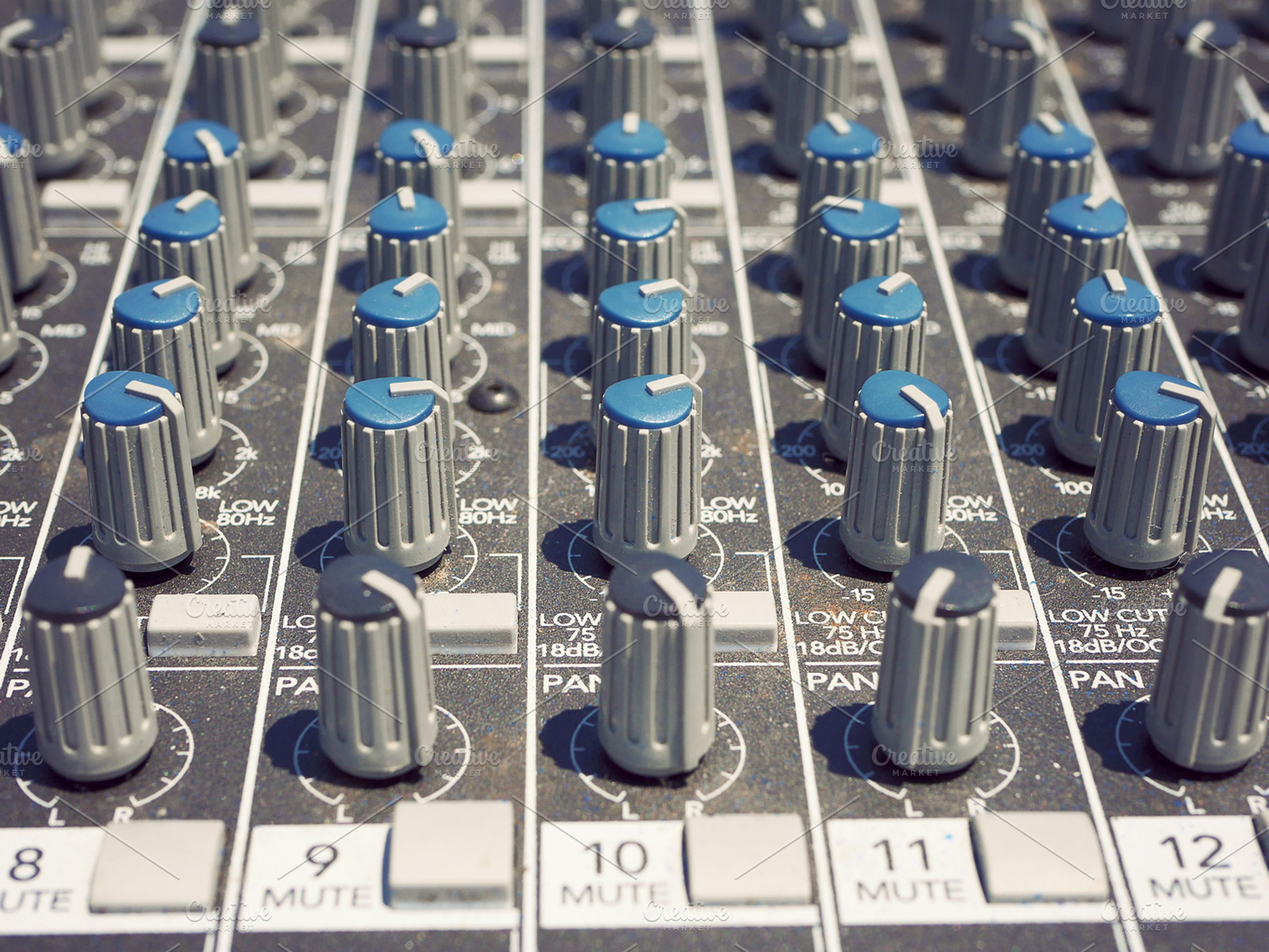 Audio mixing board containing musical theme, music, and mixing board, an Arts & Entertainment Photo by Hit Pictures