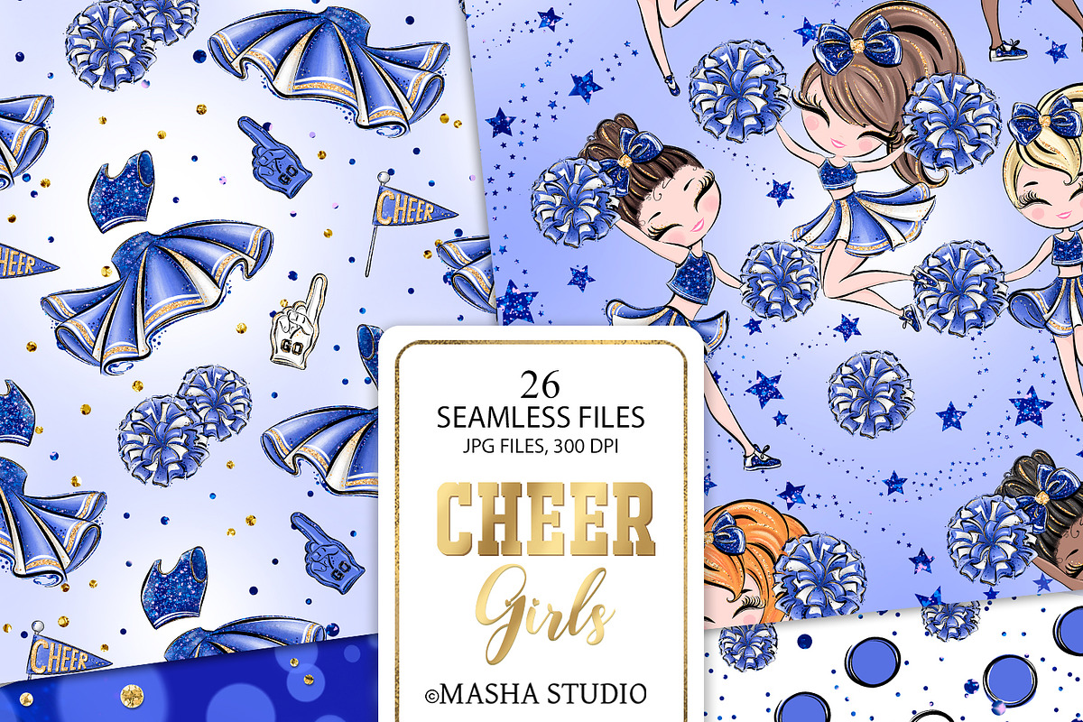 Cheerleader Repeatable Patterns, a Pattern Graphic by Masha  Studio (Photo 2 of 8)
