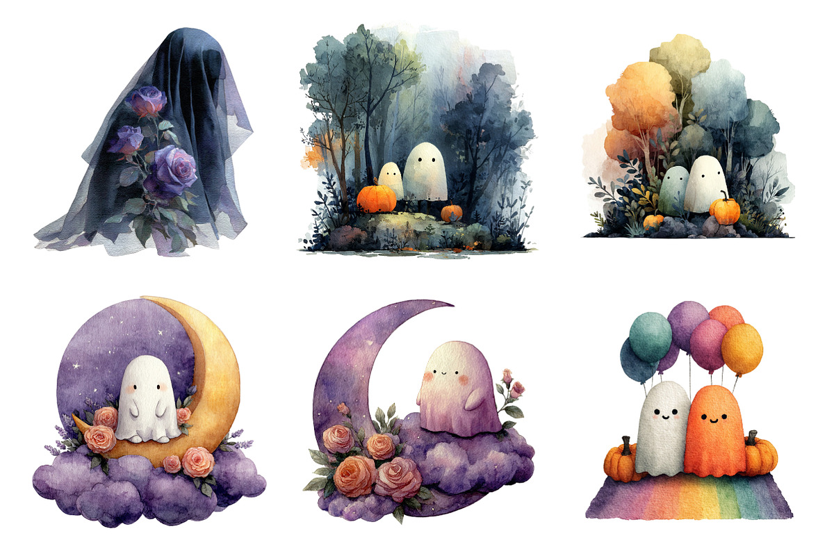 Halloween Ghost Png Halloween, an Illustration by SinaCreation (Photo 3 of 7)