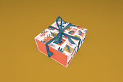 Gift Box With Ribbon Mockup, a Packaging Mockup by Qaleb Studio (Thumbnail 1 of 3)