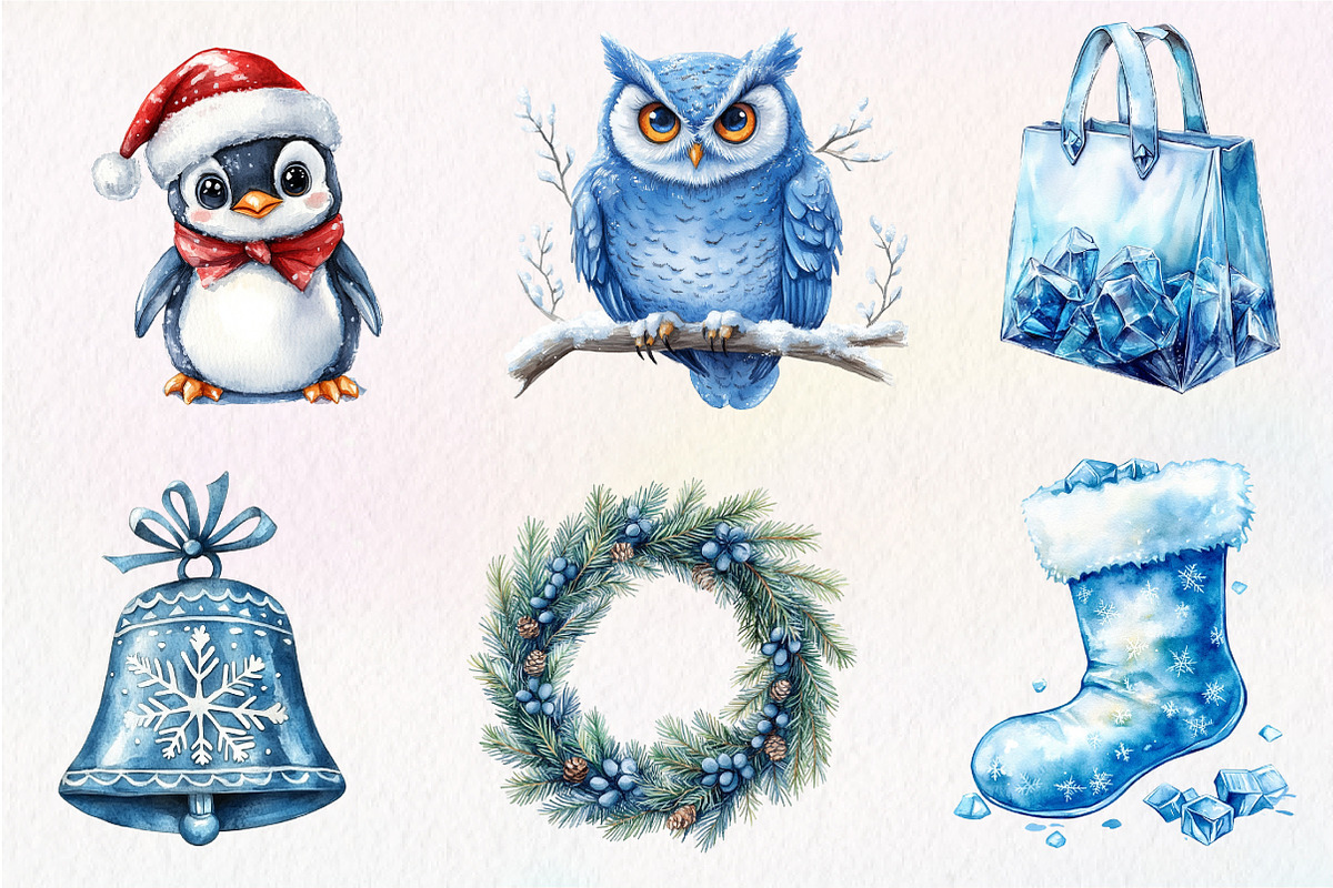 Frosty Christmas Clipart, an Illustration by Dream Creation (Photo 5 of 7)