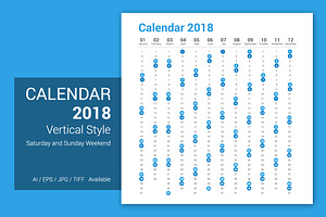 Calendar 2018 Vertical Design