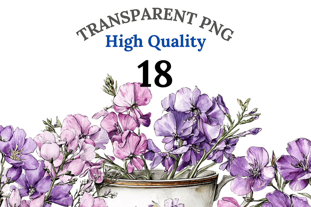 18 Fireweed in Cup Clipart, an Illustration by Pati Charm Studio (Photo 1 of 8)