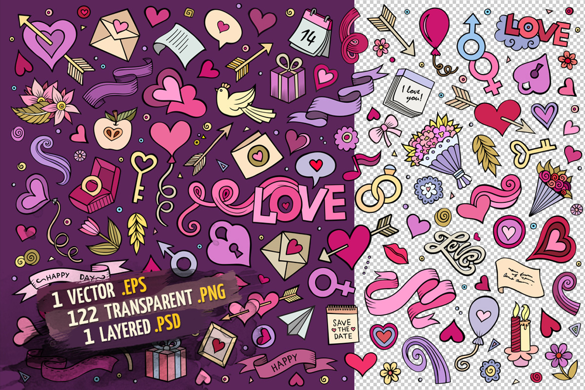 Love Objects & Symbols Set, an Object Graphic by BALABOLKA (Photo 2 of 4)
