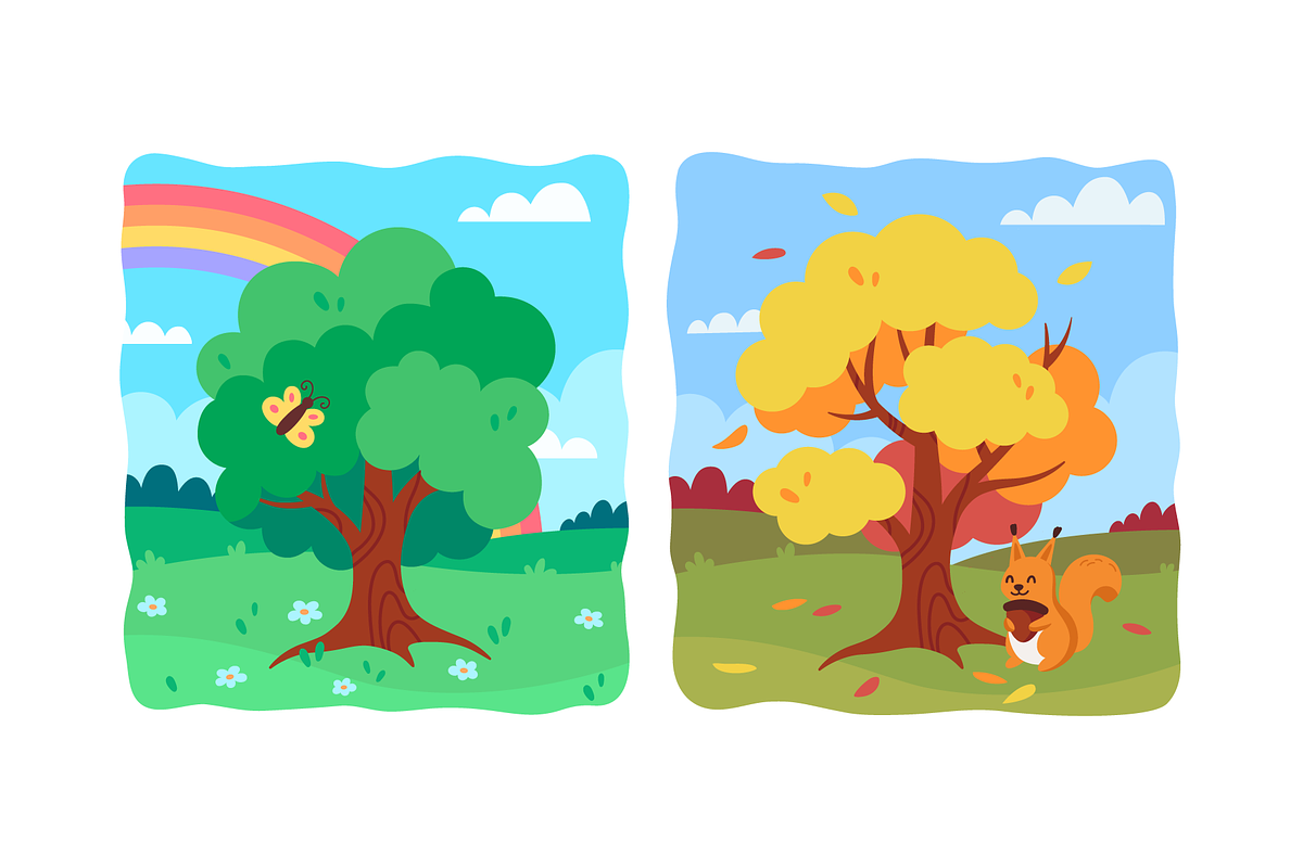 Four seasons nature landscape set, a Seasonal Illustration by Cmeree (Photo 3 of 3)