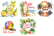 Hello Summer Clipart, an Illustration by CreationArt (Thumbnail 5 of 5)