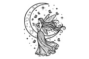 Fairy Moon Butterfly Silhouette, an Object Illustration by Gaye Art (Thumbnail 6 of 31)