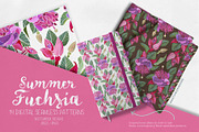 Summer Fuchsia Seamless Pattern Set, a Pattern Graphic by Sketchbook Designs (Thumbnail 6 of 10)