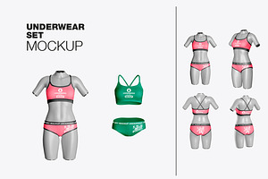 Women's Underwear Set mockup, a Product Mockup by OneVectorStock