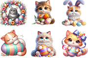 Whimsical Easter Cats Clipart, an Illustration by Designking (Thumbnail 4 of 4)