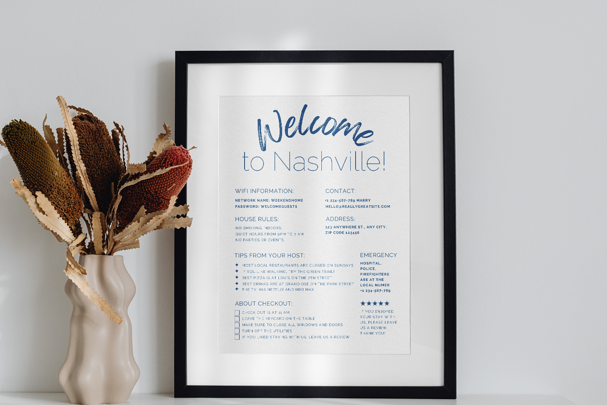 Airbnb Welcome Sign Canva Template, a Poster Template by Story Native (Photo 1 of 5)
