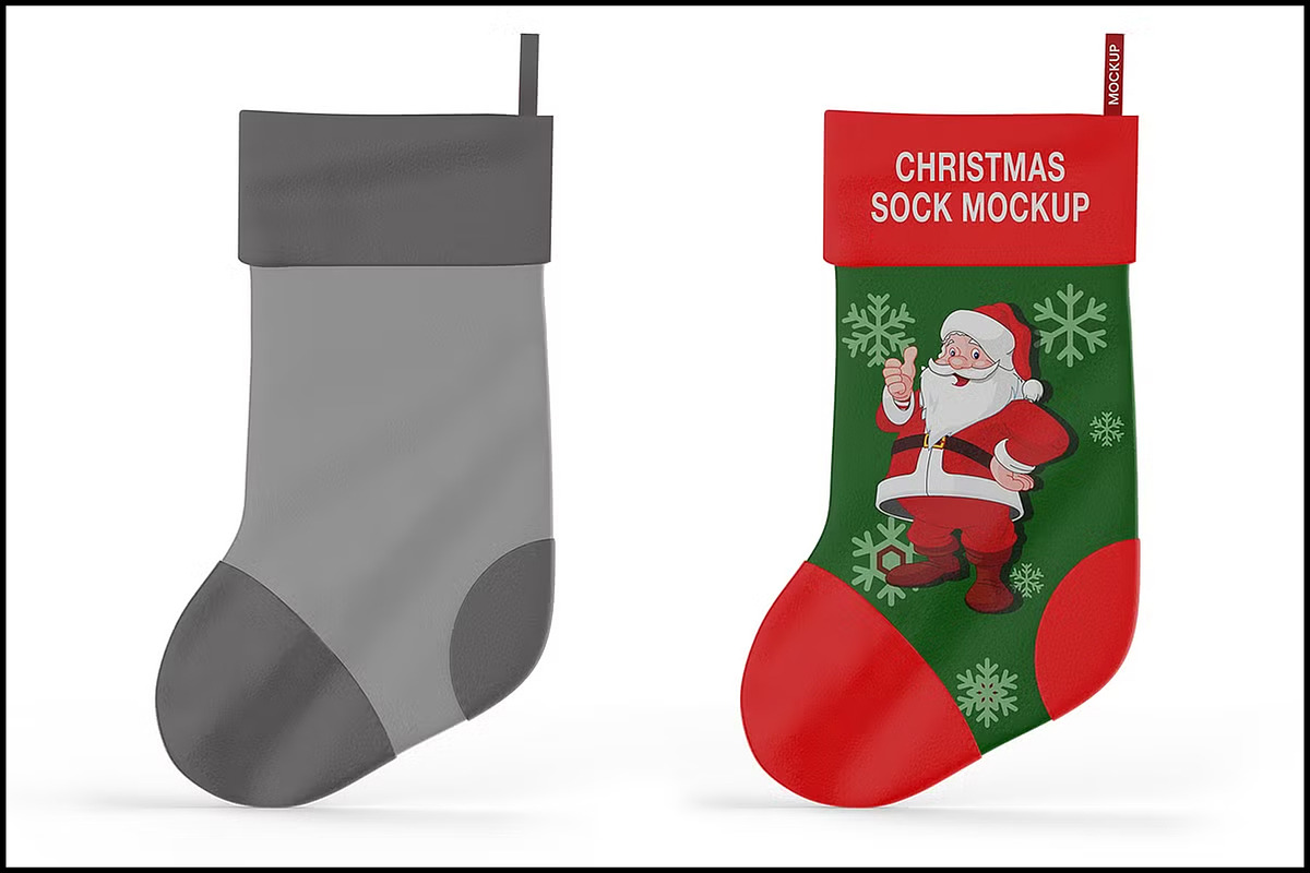 Christmas Stocking Mockup, a Product Mockup by mockupbuys (Photo 1 of 3)