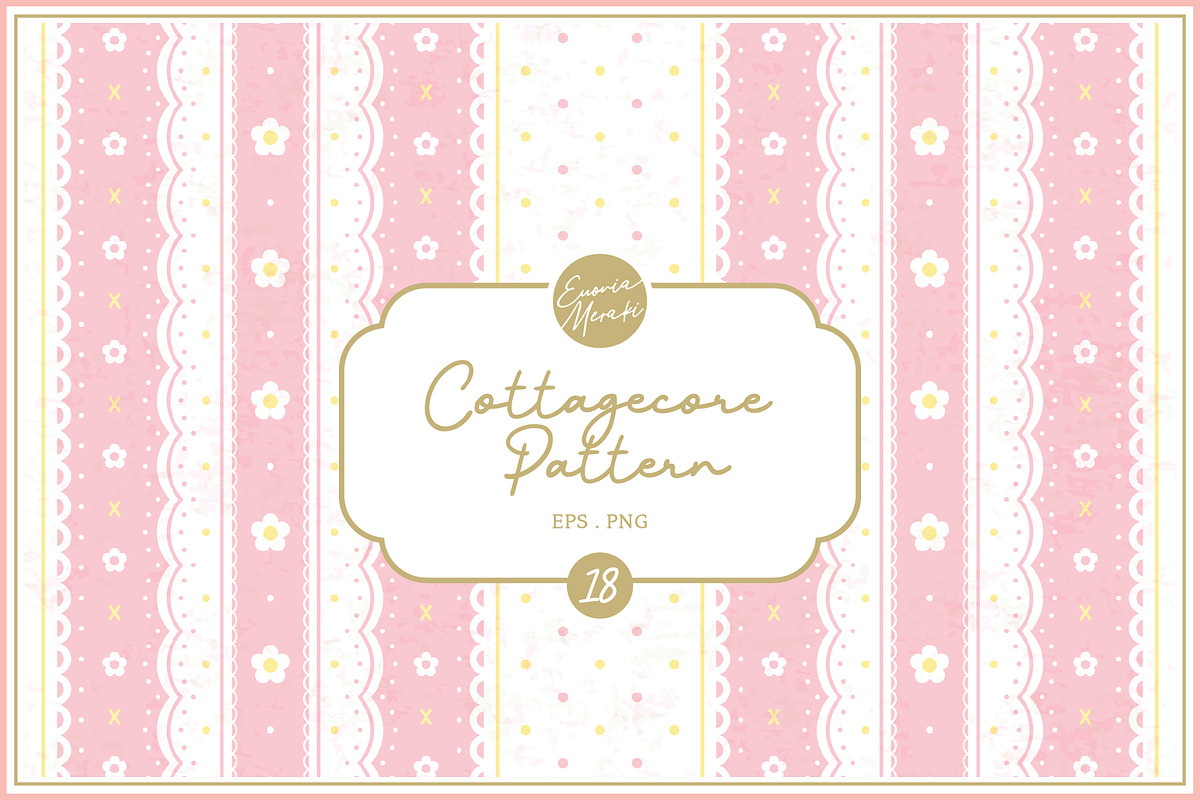 Cottagecore Pattern 18 Kawaii Flower, a Pattern Graphic by Euonia Meraki (Photo 1 of 15)