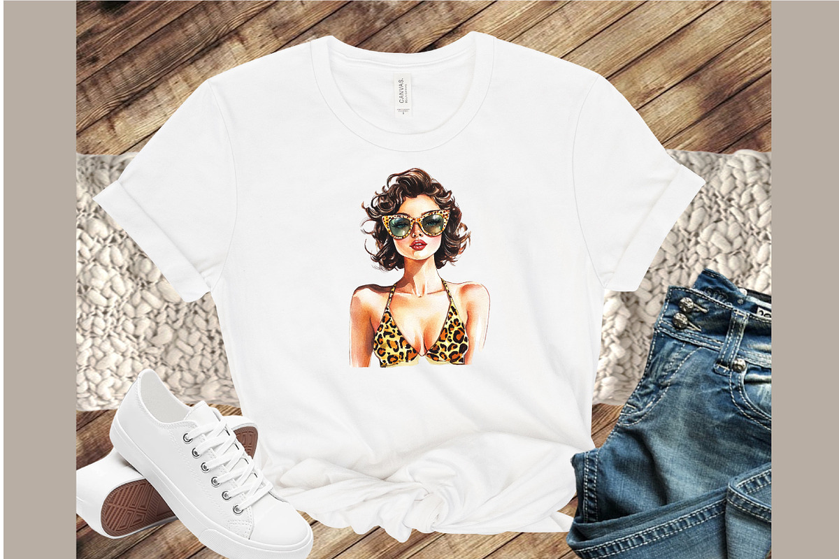 Leopard Print Summer Girl Clipart, an Illustration by Sublimation Artist (Photo 4 of 6)