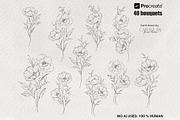 Poppy Fine Line Procreate Stamps, a Brush Add-On by CaraulanStore (Thumbnail 6 of 8)