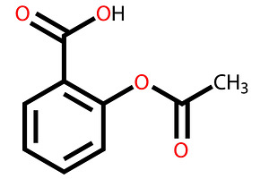 Aspirin structural formula, an Education Illustration by Leonid Andronov