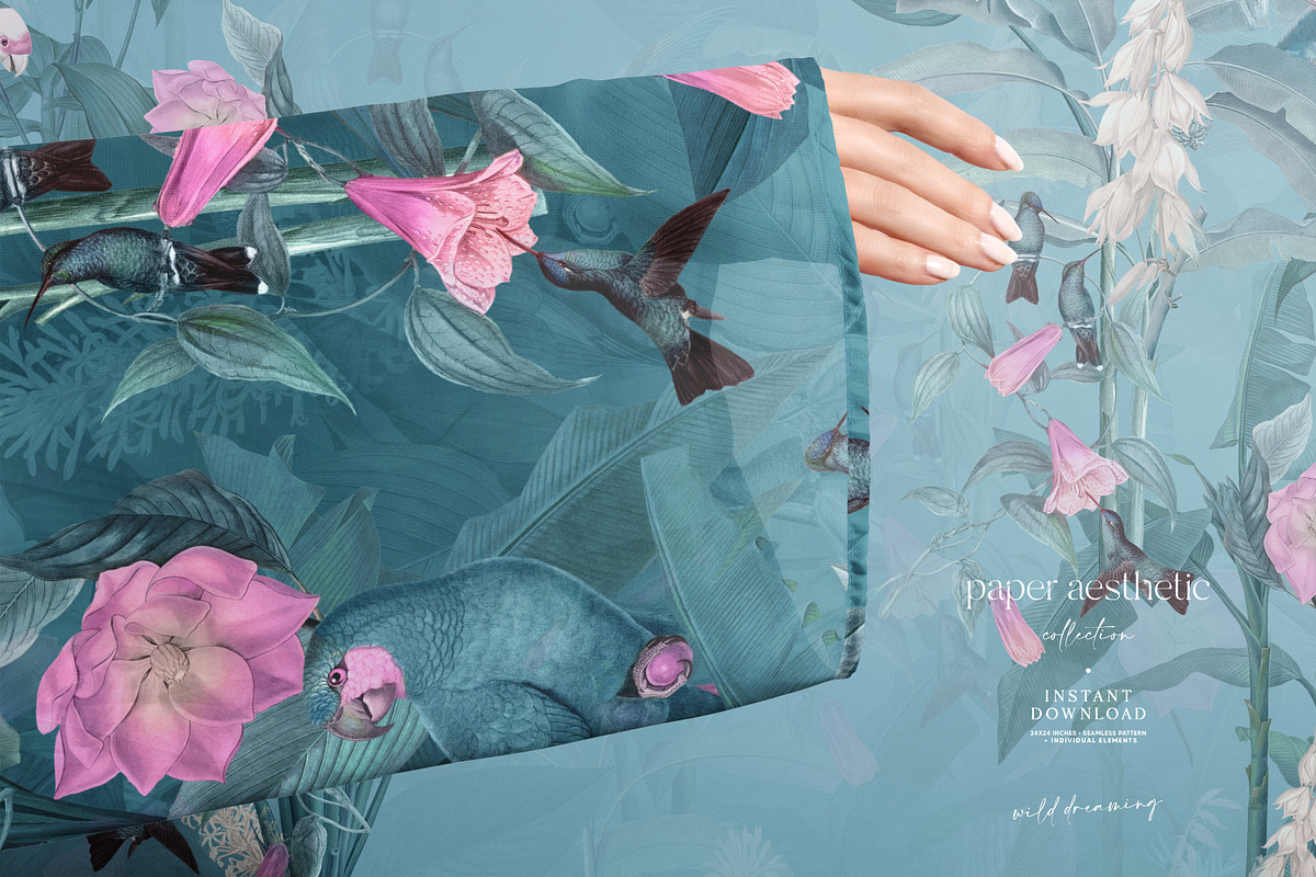 Tropical Mint Surface Pattern, a Pattern Graphic by paper aesthetic (Photo 2 of 9)