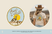 Western Cowboy Bucking Bronc Graphic, an Object Illustration by Antiquaria (Thumbnail 3 of 6)