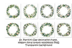 Watercolor wreath with green flowers, a Decorative Illustration by SketchArtStudio